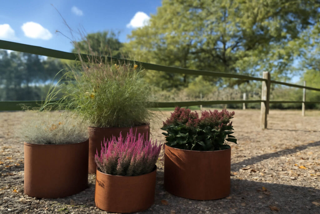 krukker i cortenstål